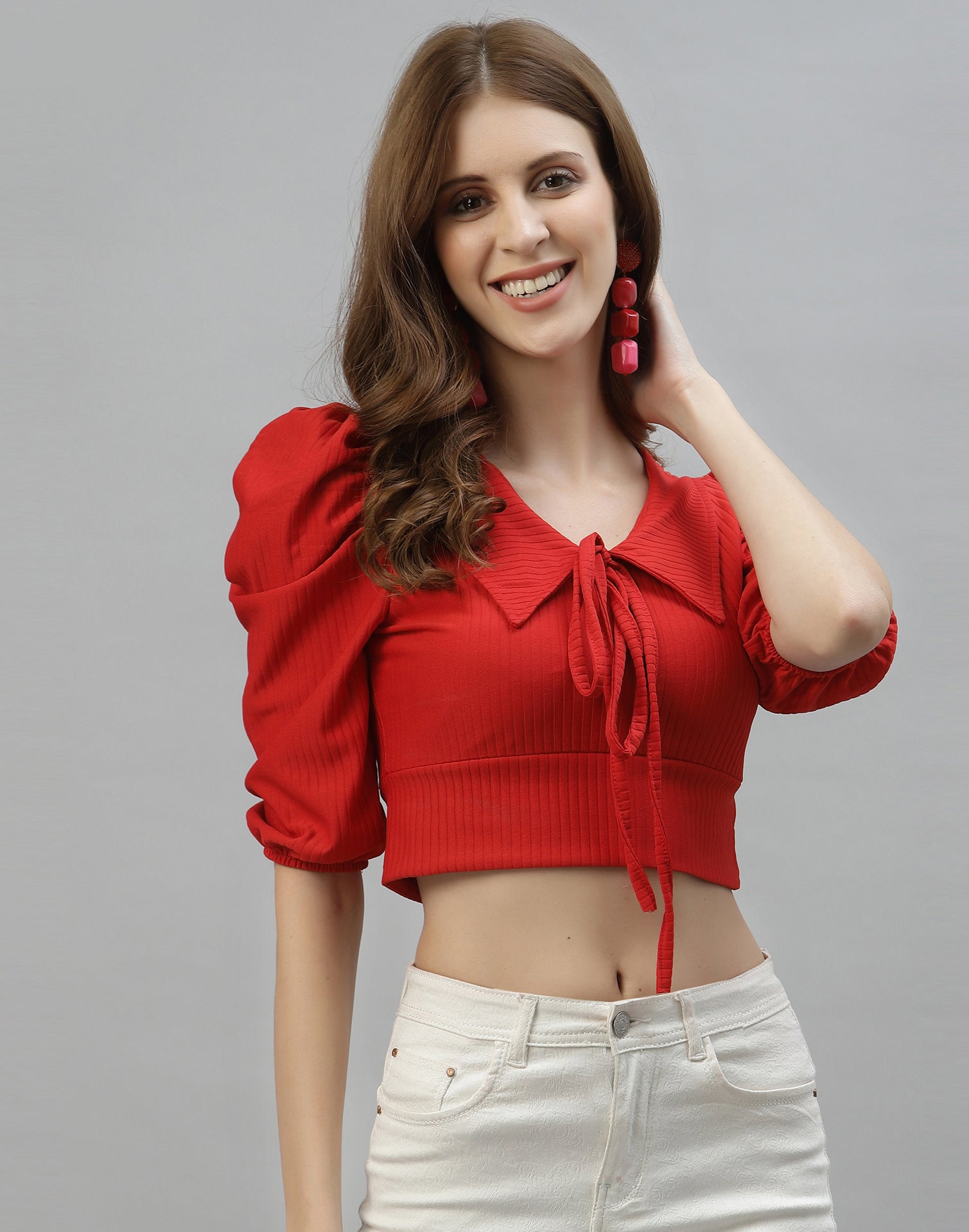 Red Drawstring Top 