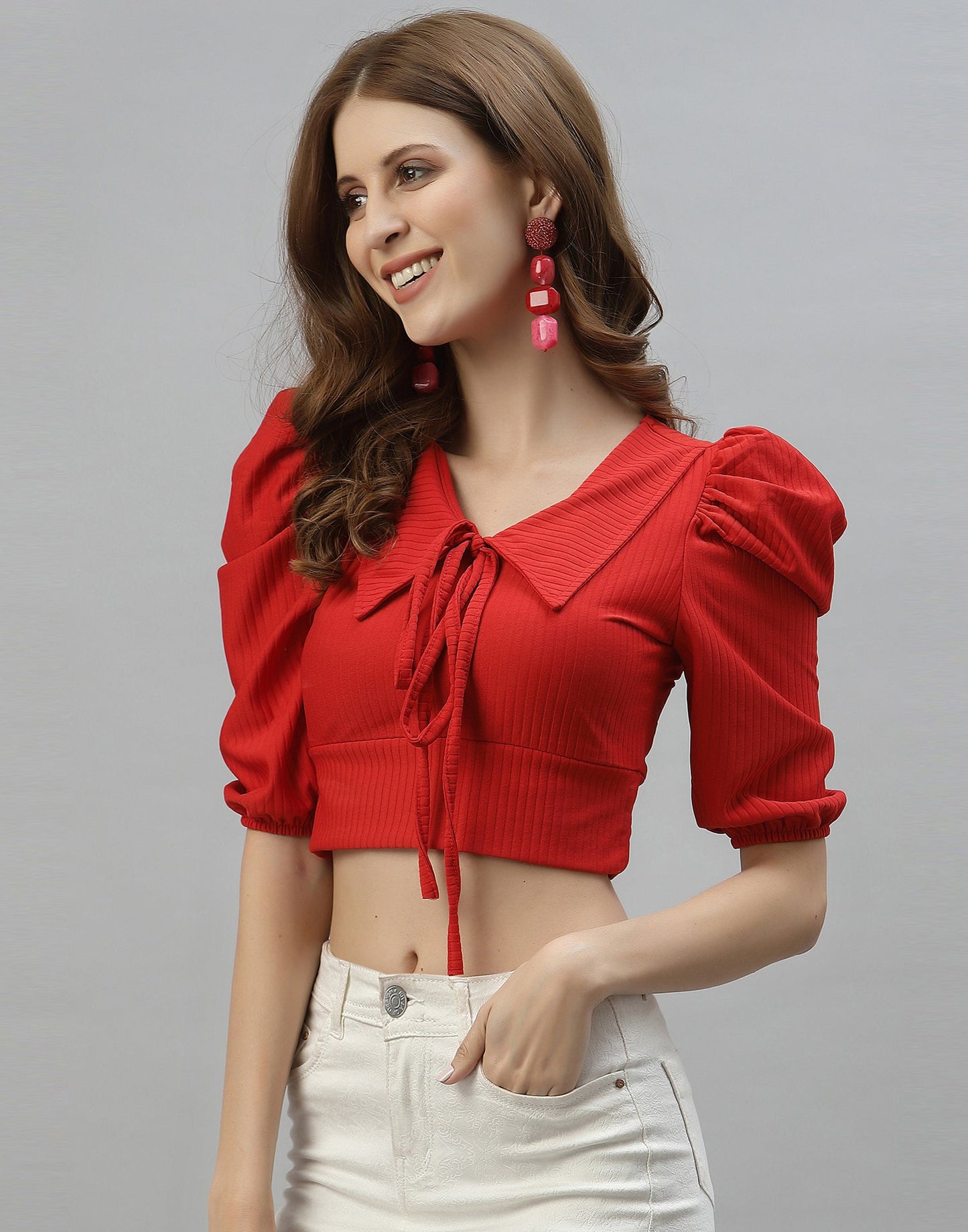 Red Drawstring Top 