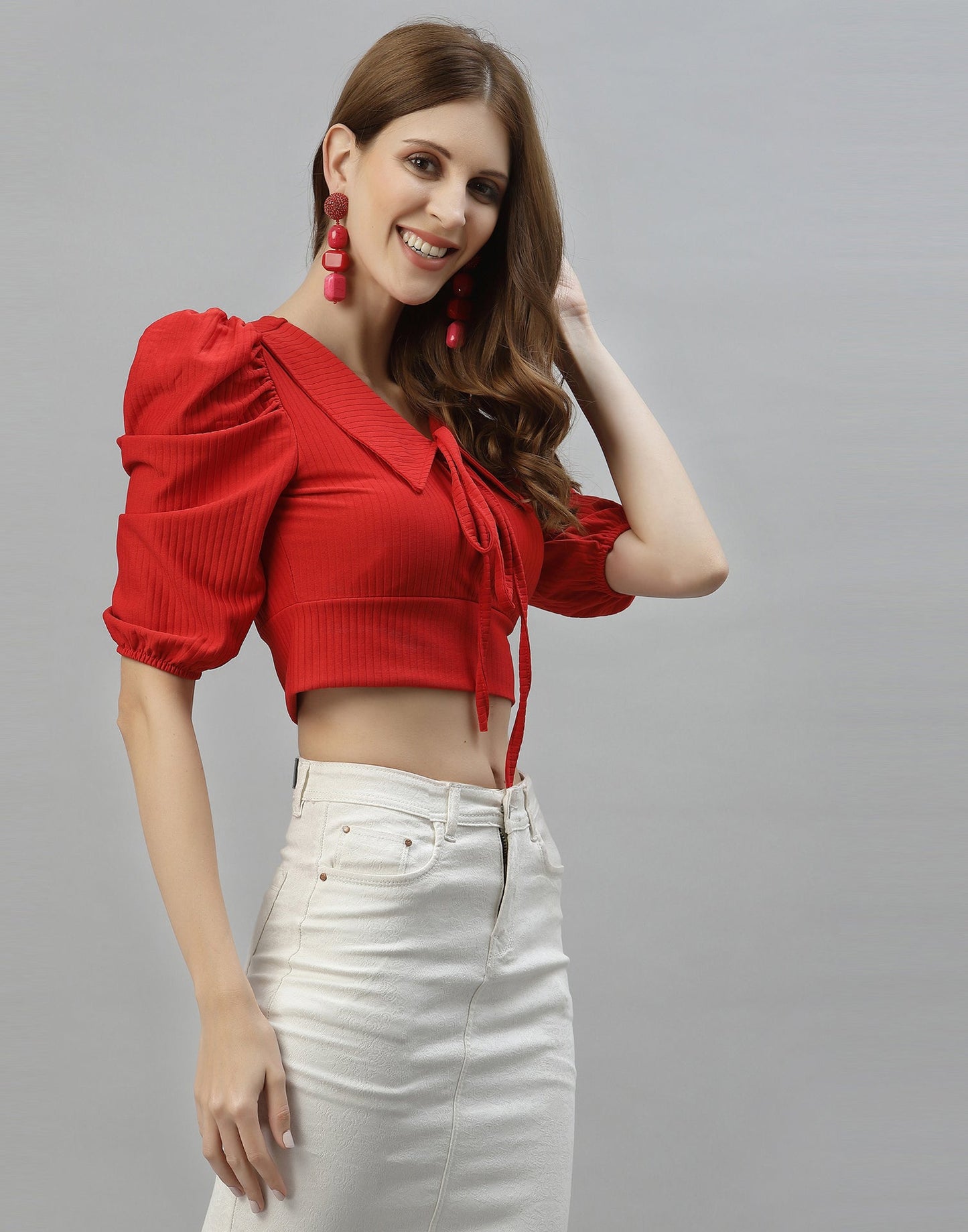 Red Drawstring Top 