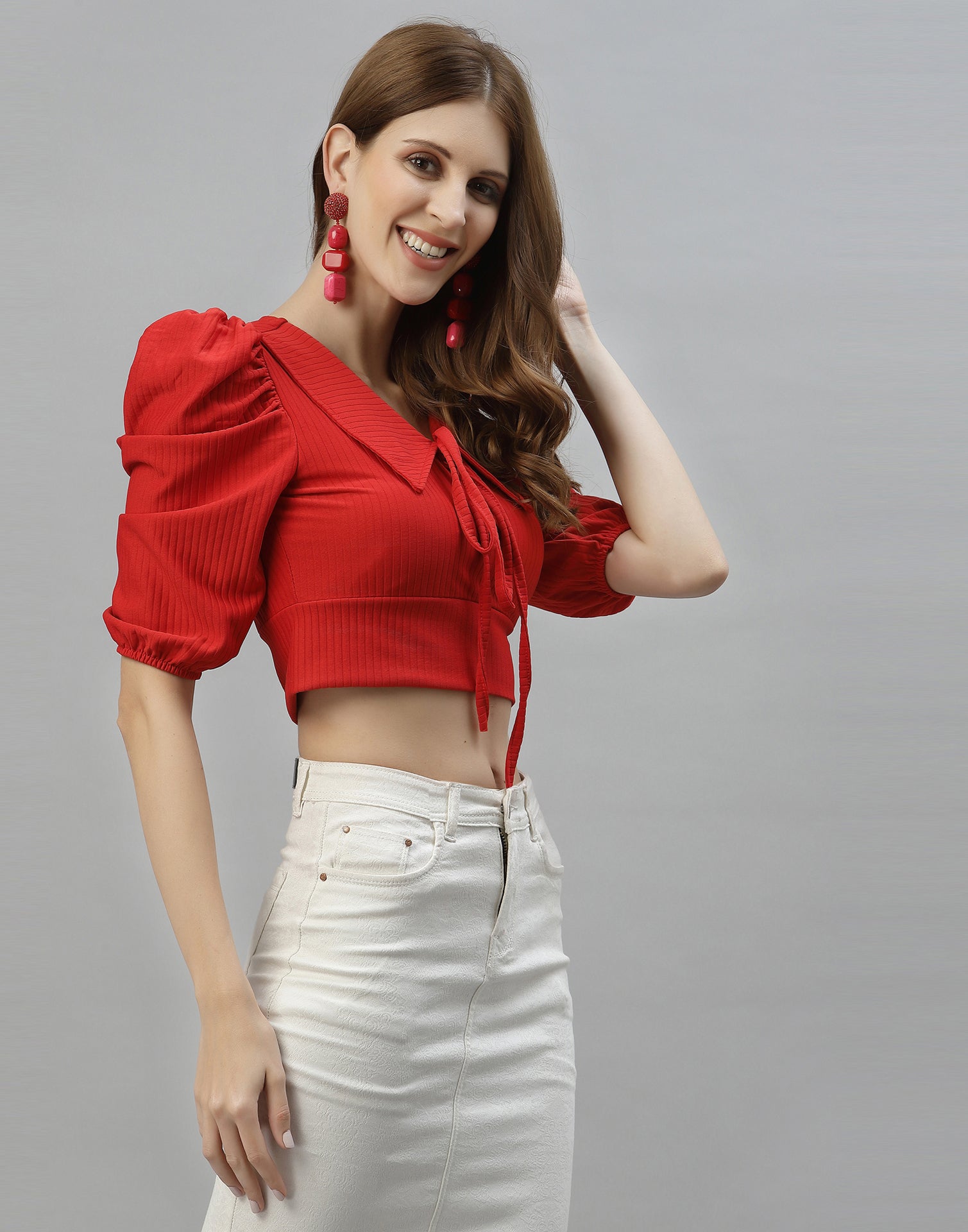 Red Drawstring Top 