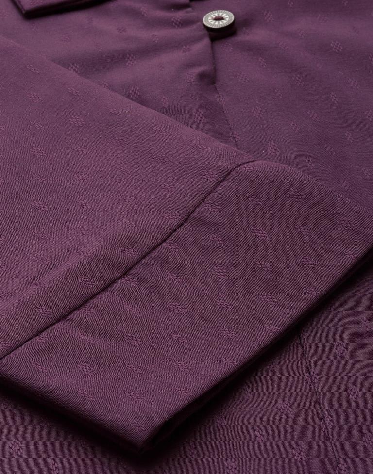 Dark Purple Self Woven Shirt