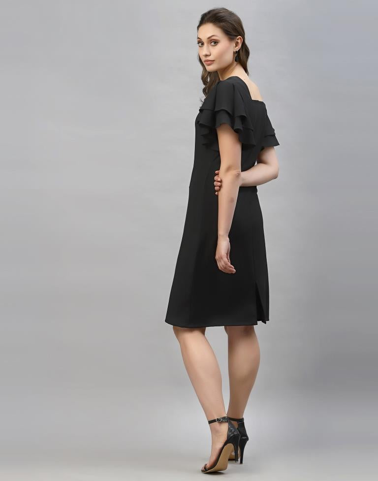 Black Ruffle Sleeve Dress