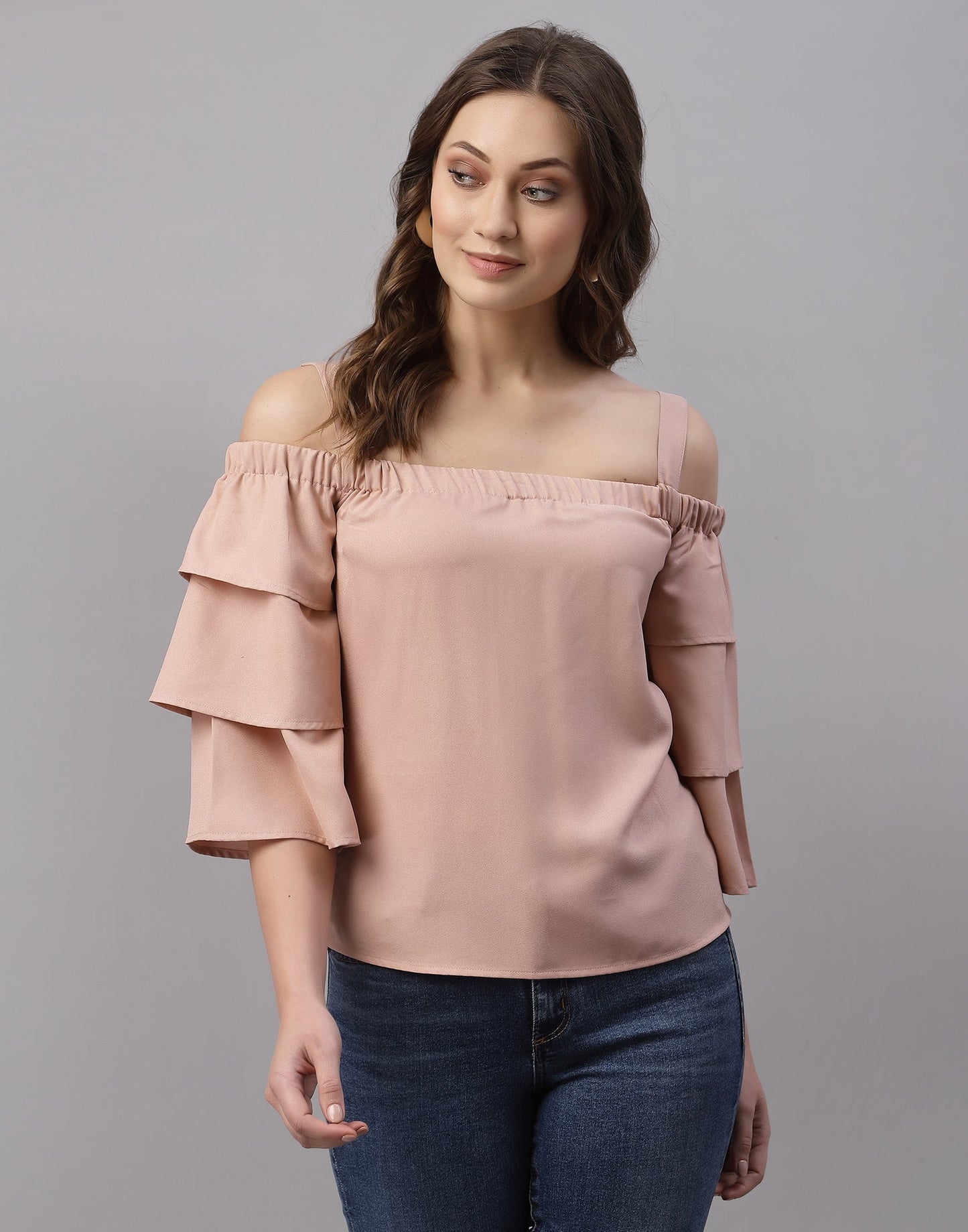 Peach Off Shoulder Top 