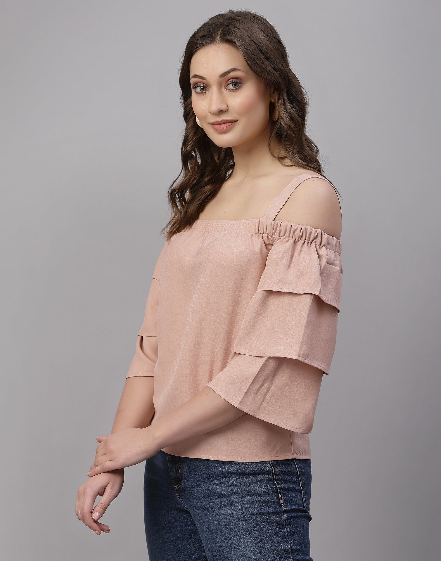 Peach Off Shoulder Top 