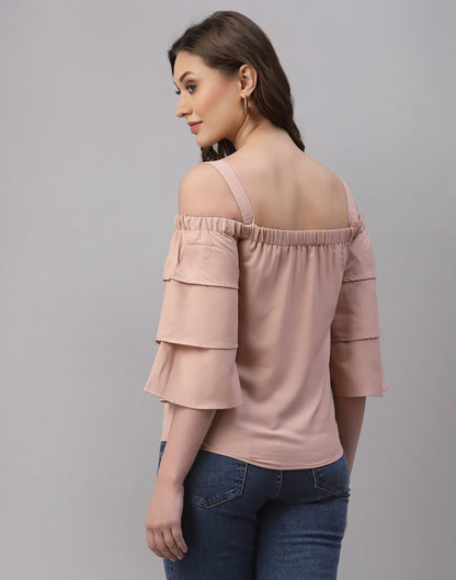 Peach Off Shoulder Top 