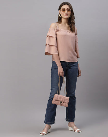 Peach Off Shoulder Top 