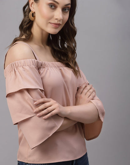 Peach Off Shoulder Top 