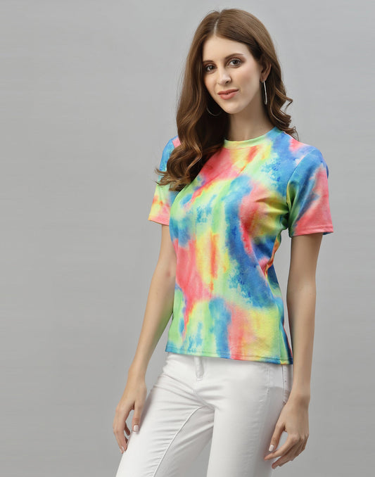 Multicoloured Tie-die Top 