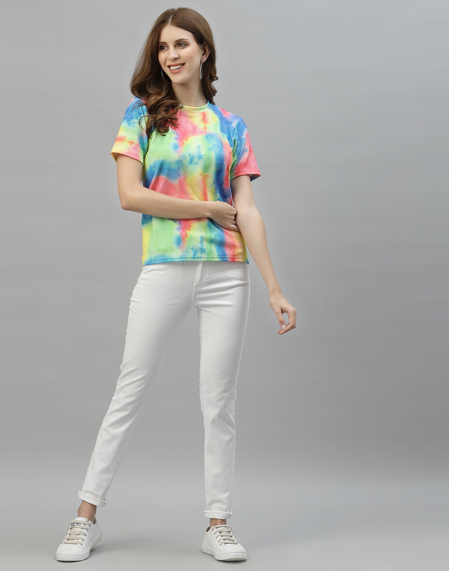 Multicoloured Tie-die Top 