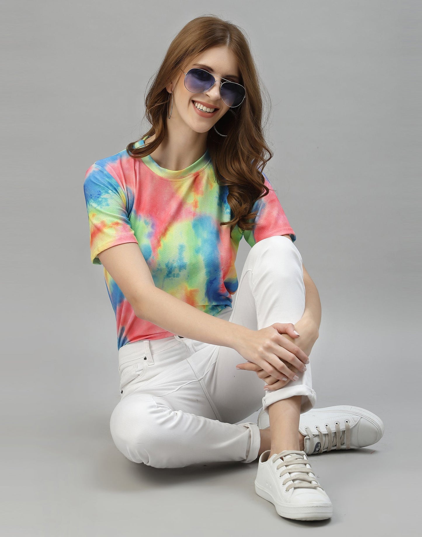 Multicoloured Tie-die Top 