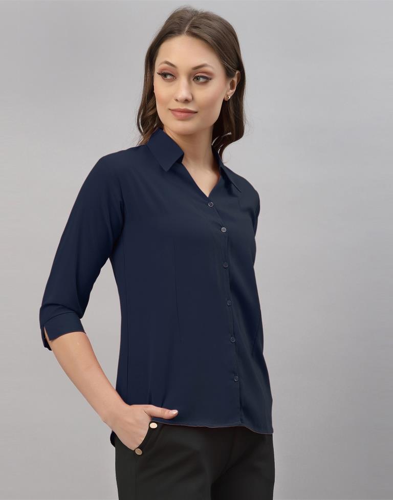 Navy Blue Casual Shirt