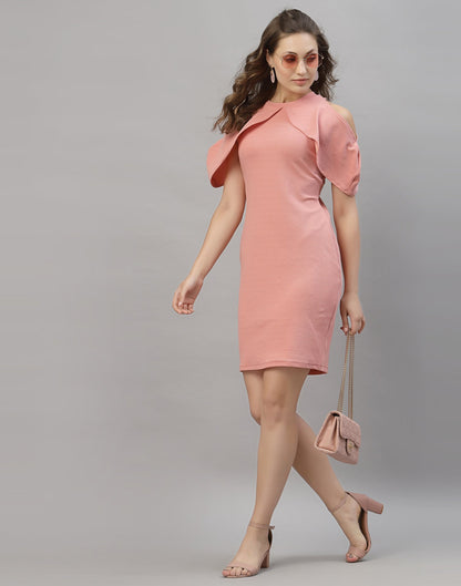 Light Pink Cut out Sleeve Bodycon Dress