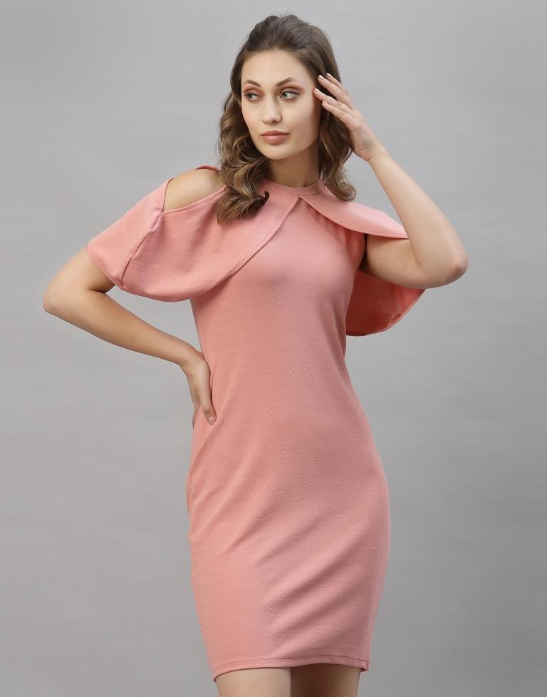 Light Pink Cut out Sleeve Bodycon Dress