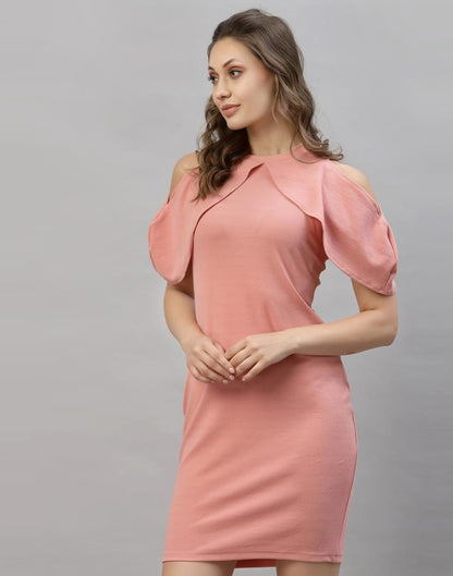 Light Pink Cut out Sleeve Bodycon Dress