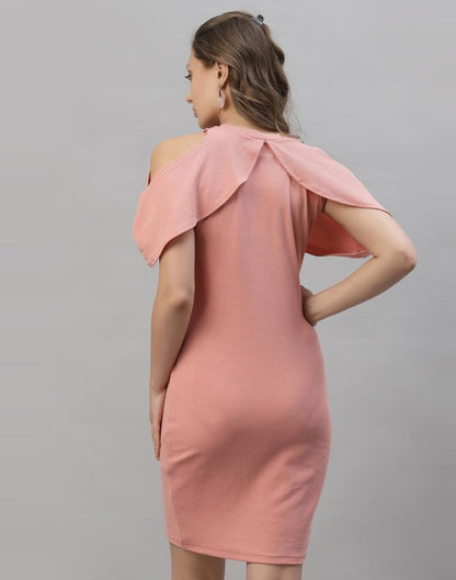 Light Pink Cut out Sleeve Bodycon Dress