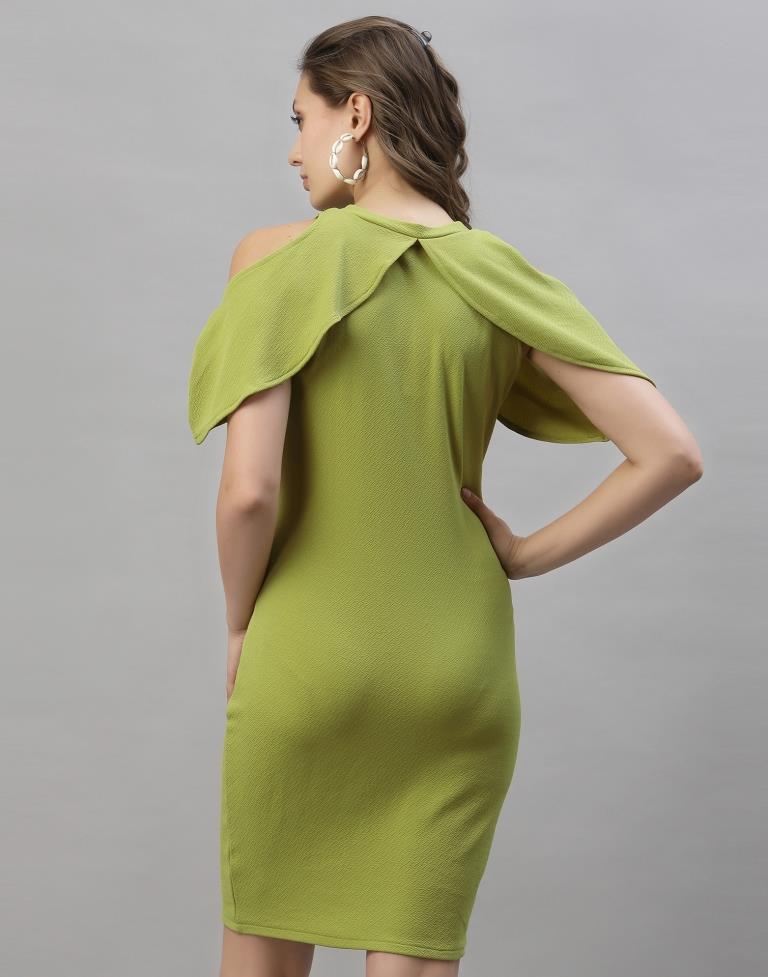 Olive Green Cut out Sleeve Bodycon Dress