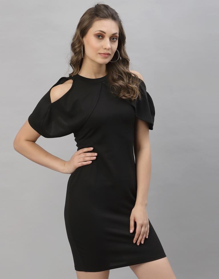 Black Cut out Sleeve Bodycon Dress