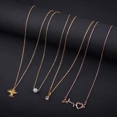 Exclusive Necklace Chain Combo of 4 For Womens And Girls Designed By Delfa