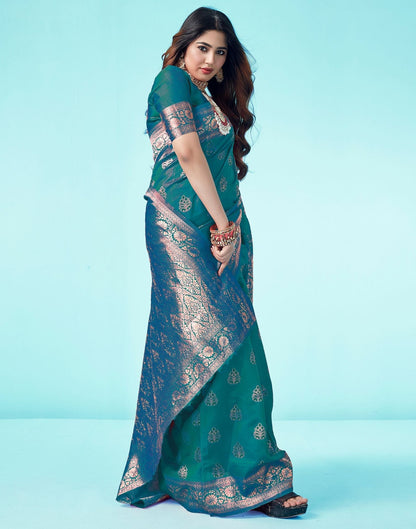 Rama Green Jacquard Silk Saree 