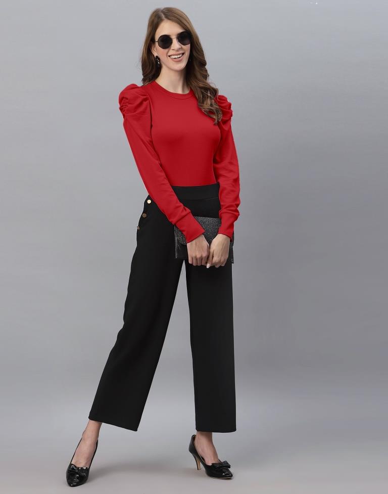 Red Puff Sleeve Top 