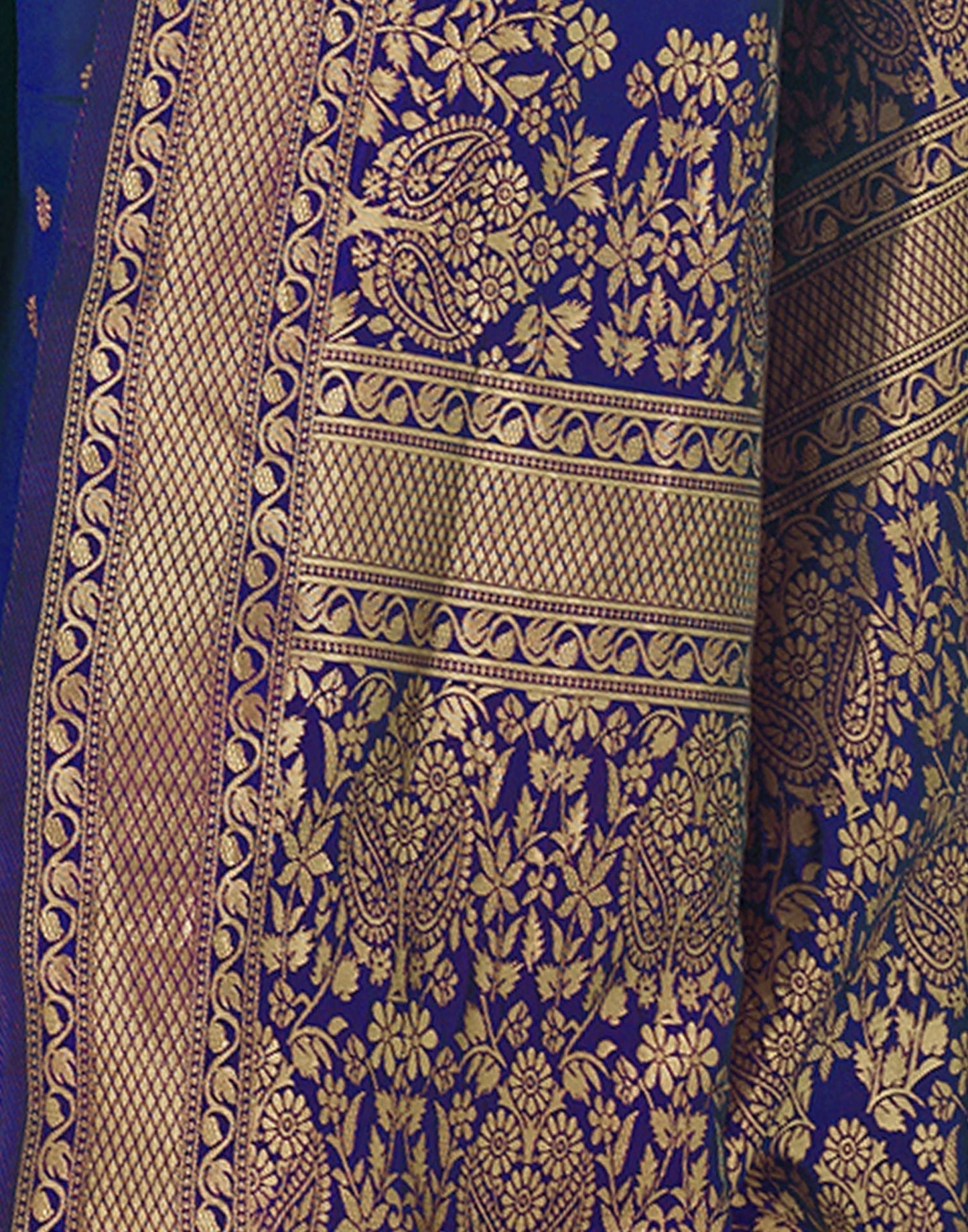 Royal Blue Jacquard Silk Saree 