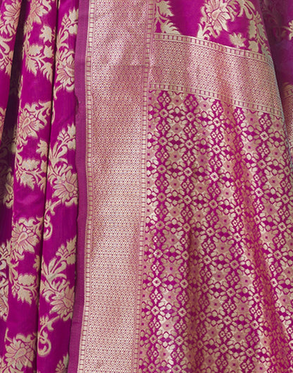 Rani Pink Jacquard Silk Saree 