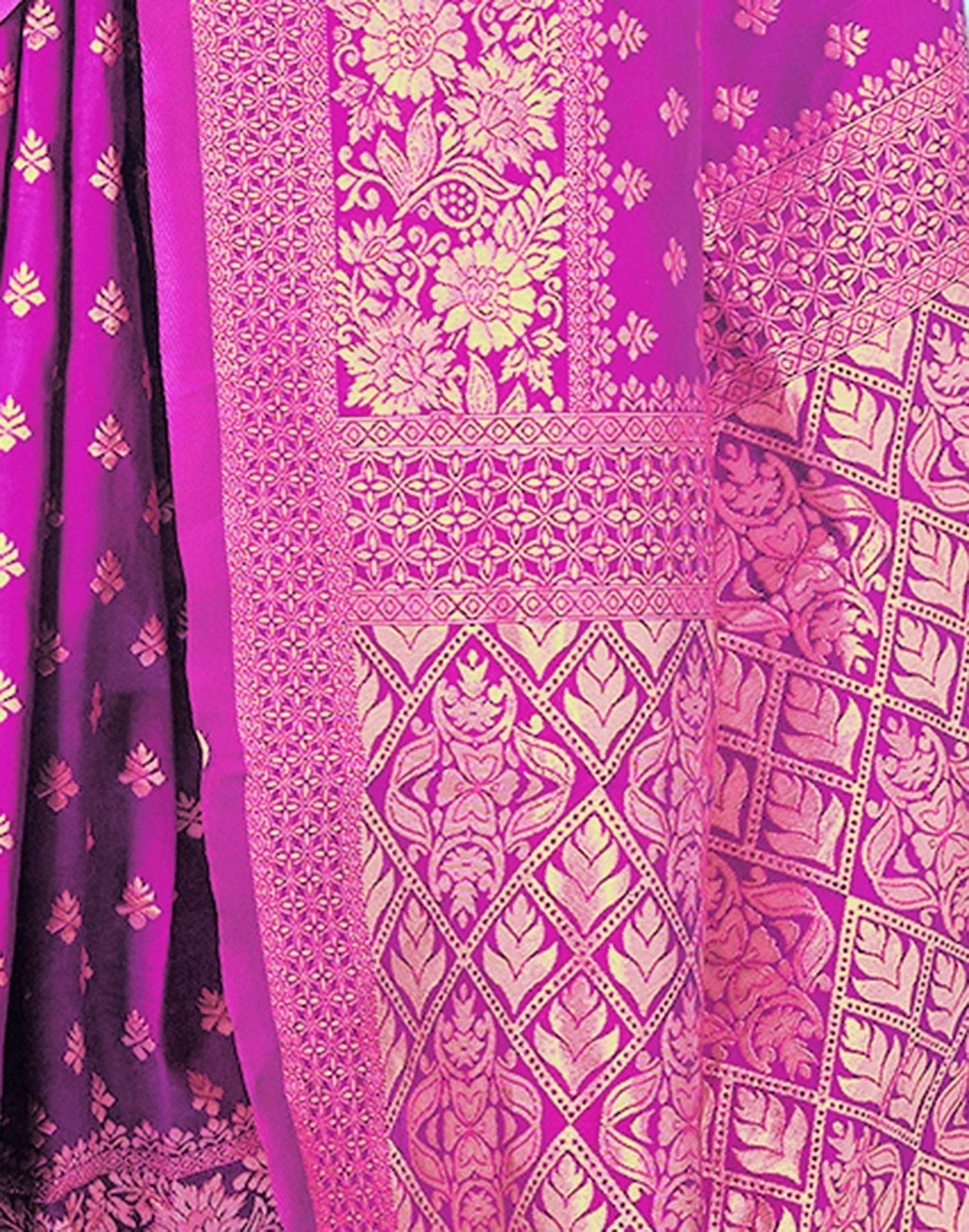 Pink Jacquard Silk Saree 