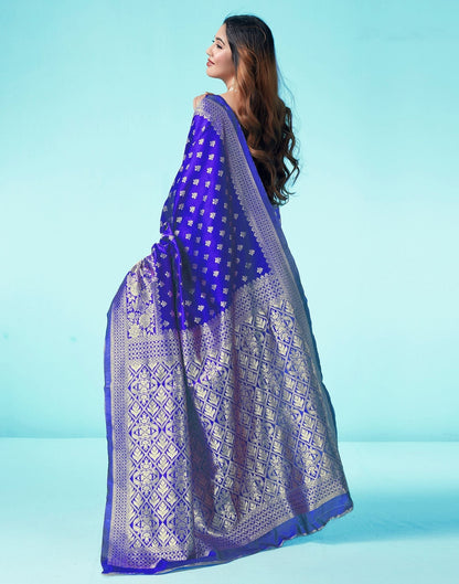 Royal Blue Jacquard Silk Saree 