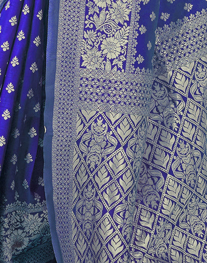 Royal Blue Jacquard Silk Saree 