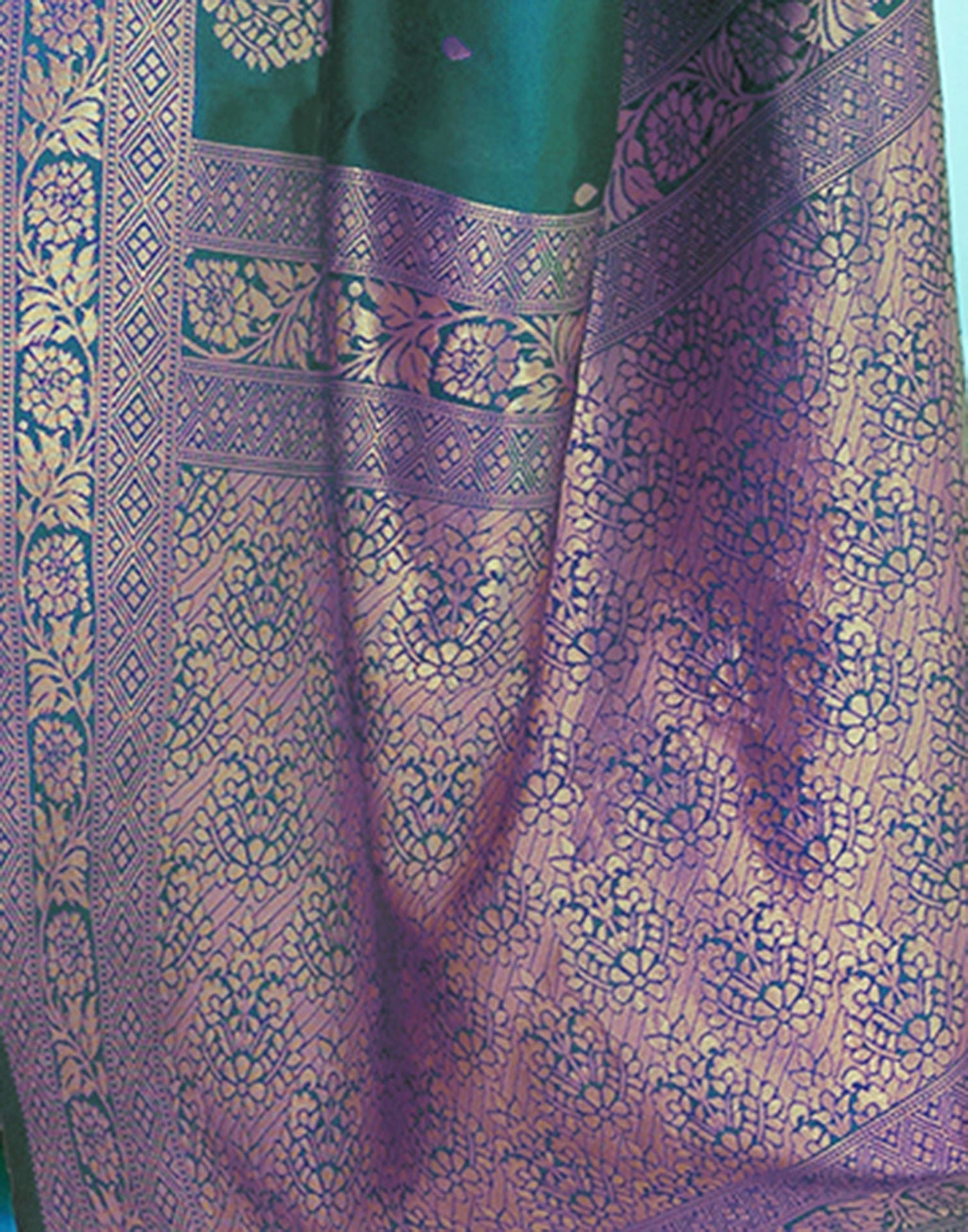 Rama Green Jacquard Silk Saree 