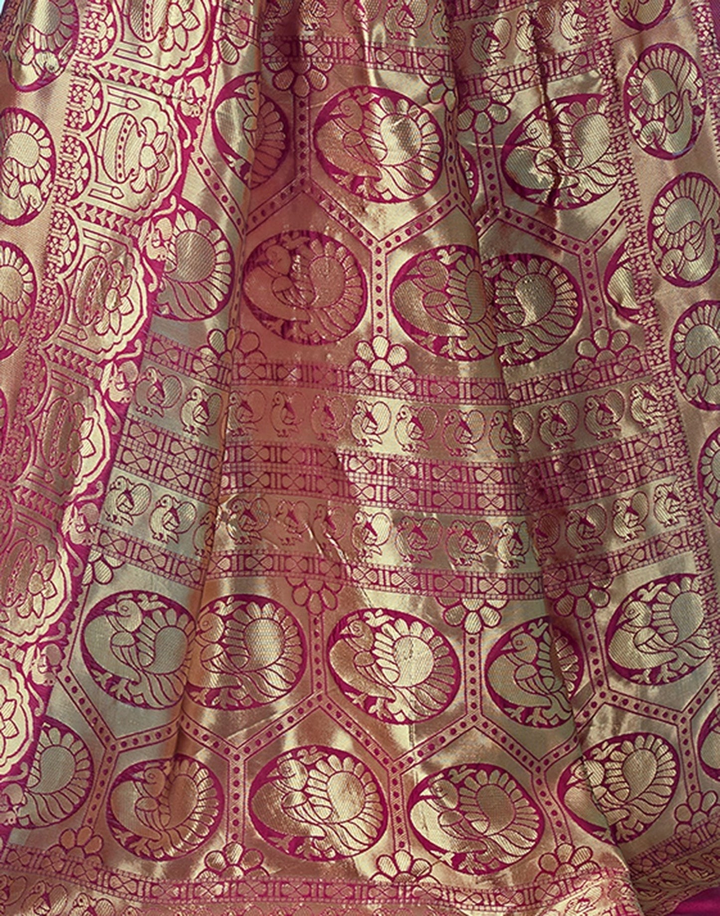 Wine Jacquard Silk Saree 