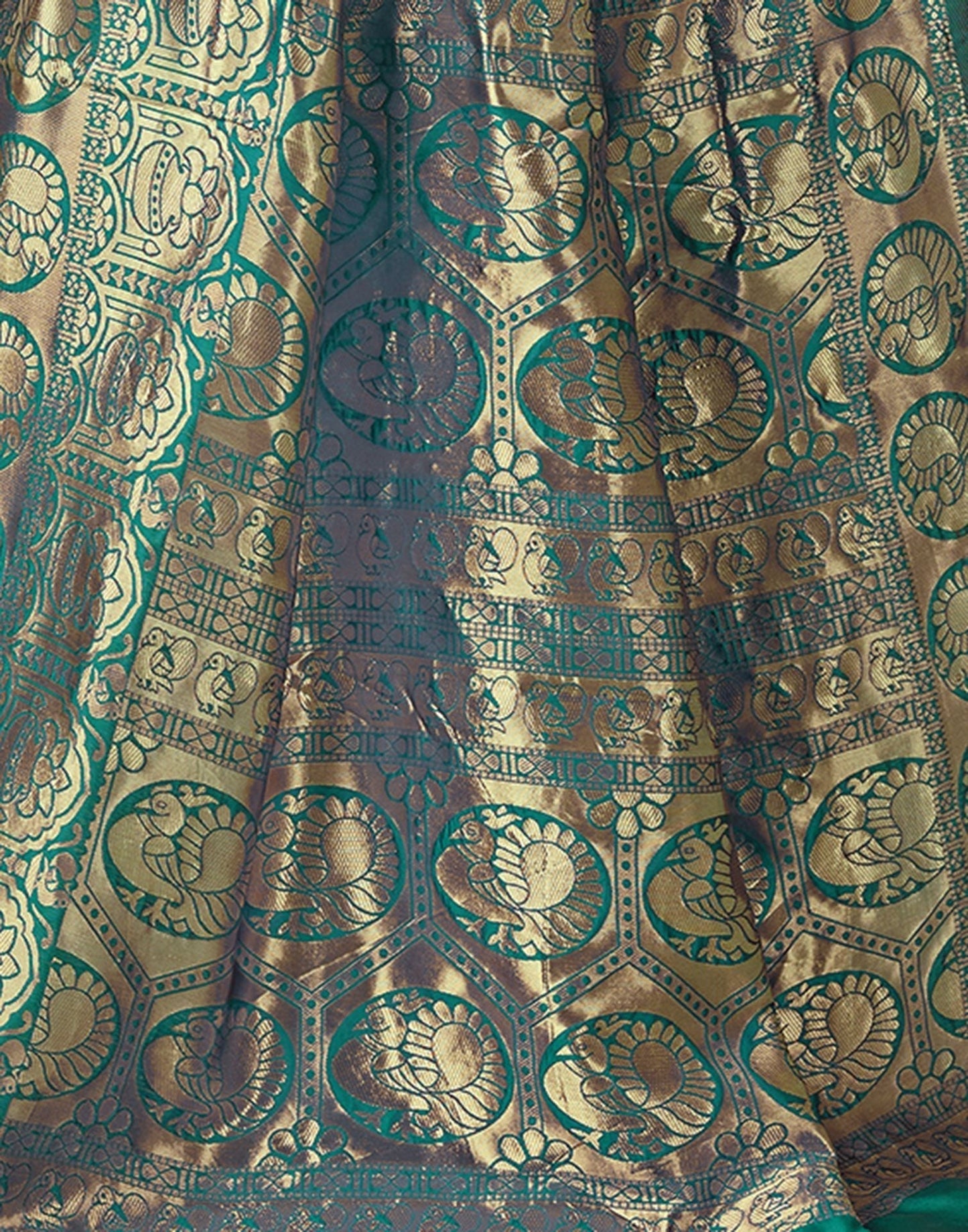 Rama Green Jacquard Silk Saree 