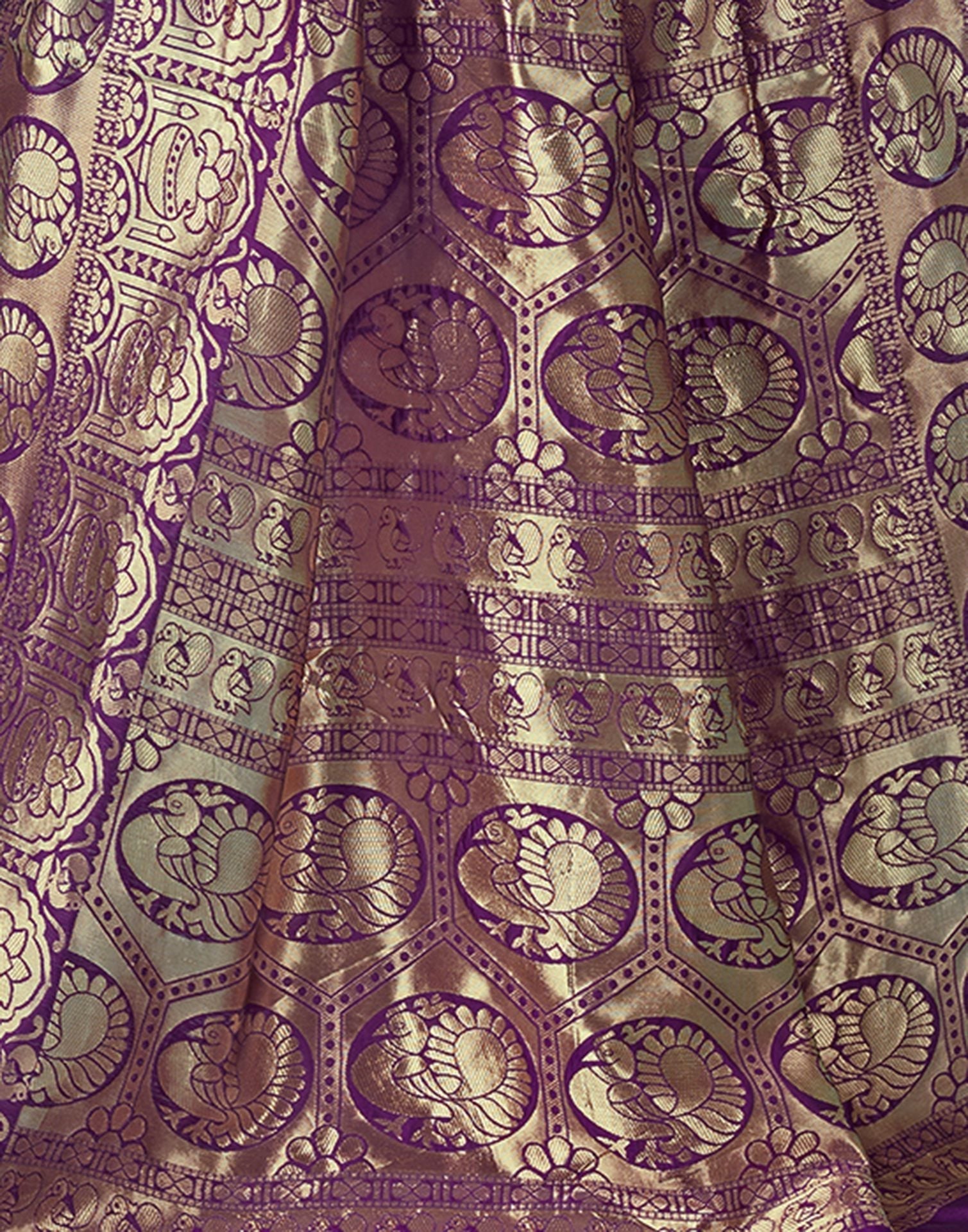 Dark Purple Jacquard Silk Saree 