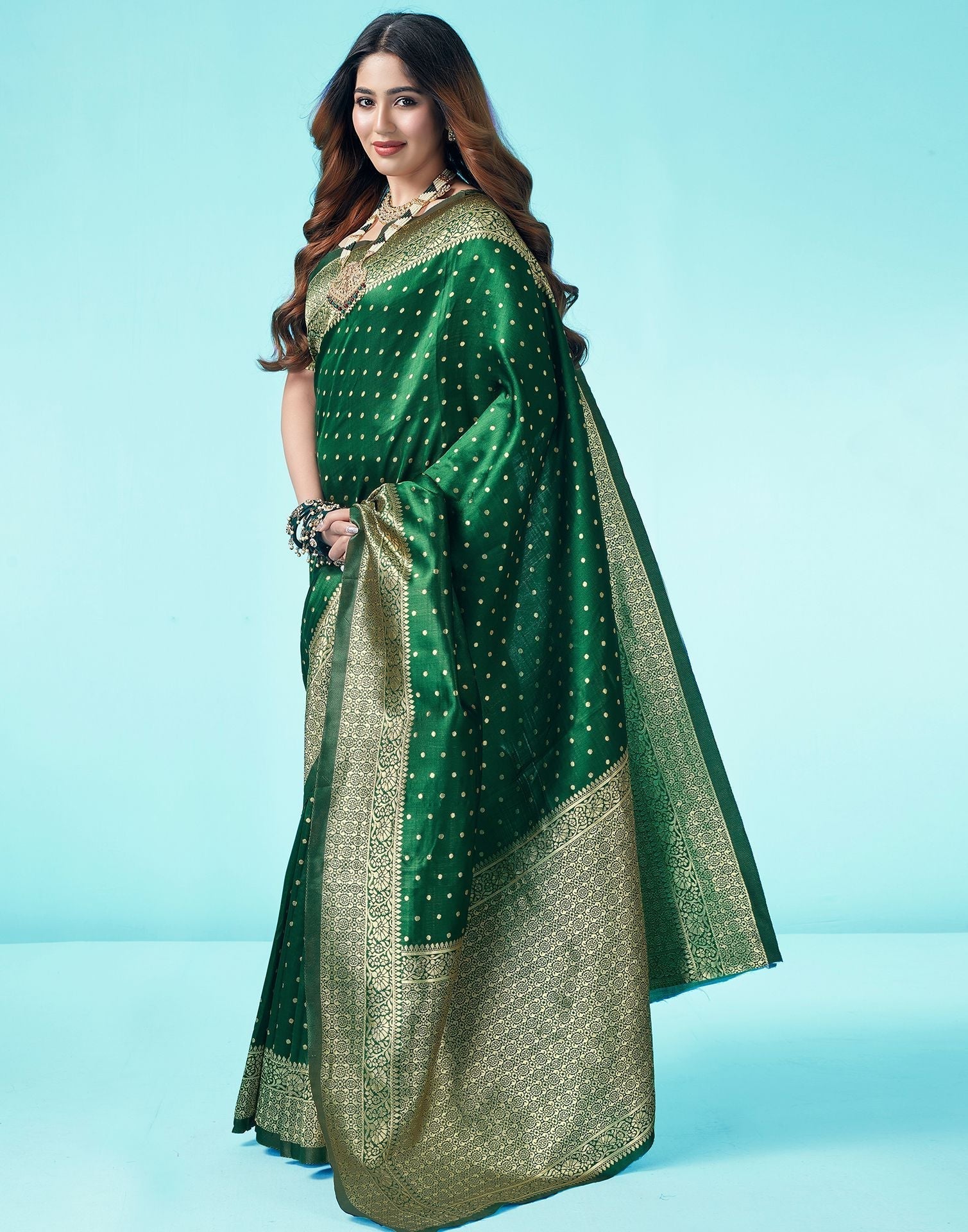 Green Jacquard Silk Saree 