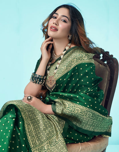 Green Jacquard Silk Saree 