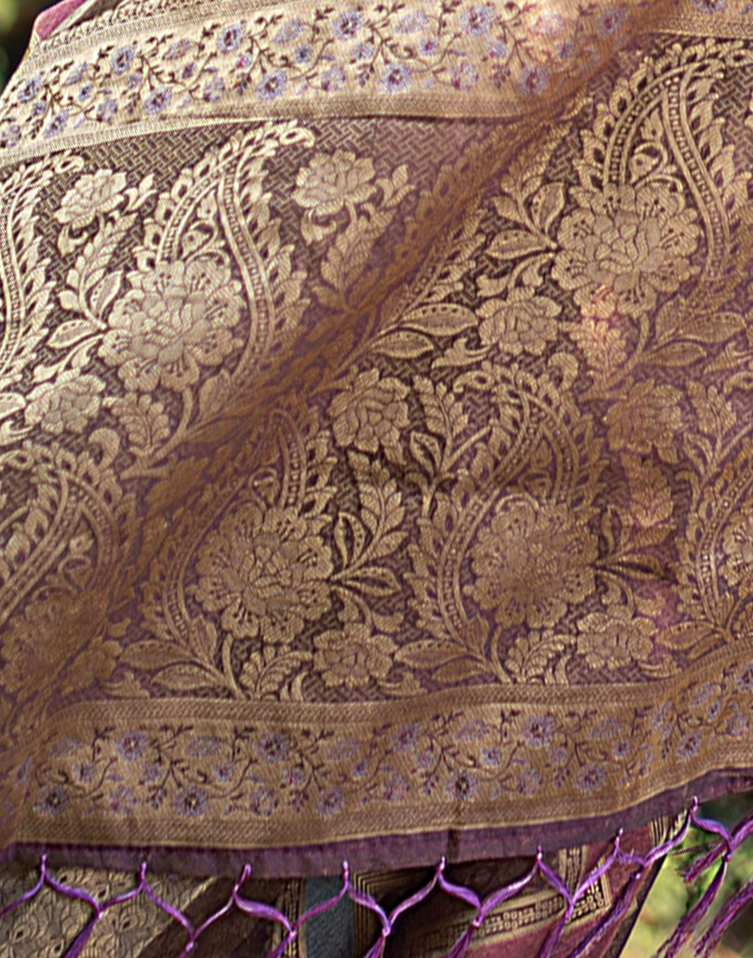 Purple Jacquard Organza Saree 