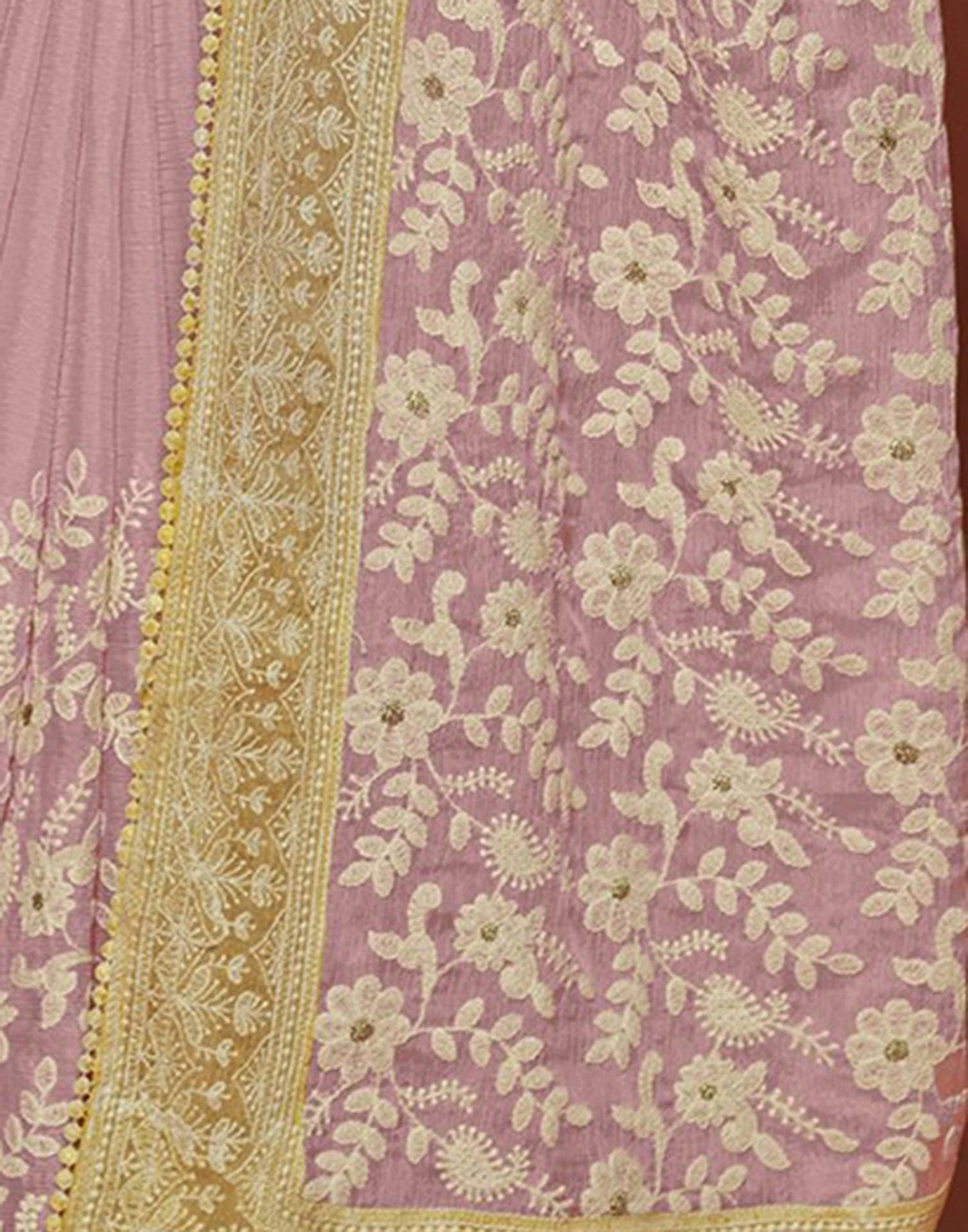 Light Pink Plain Chiffon Saree 