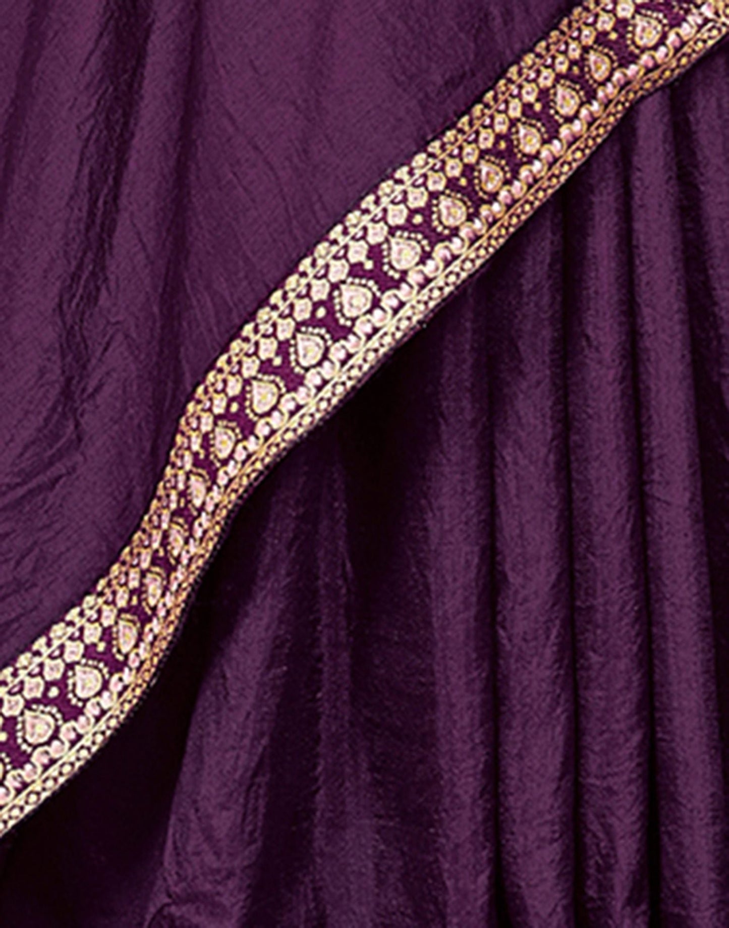 Wine Plain Silk Saree 