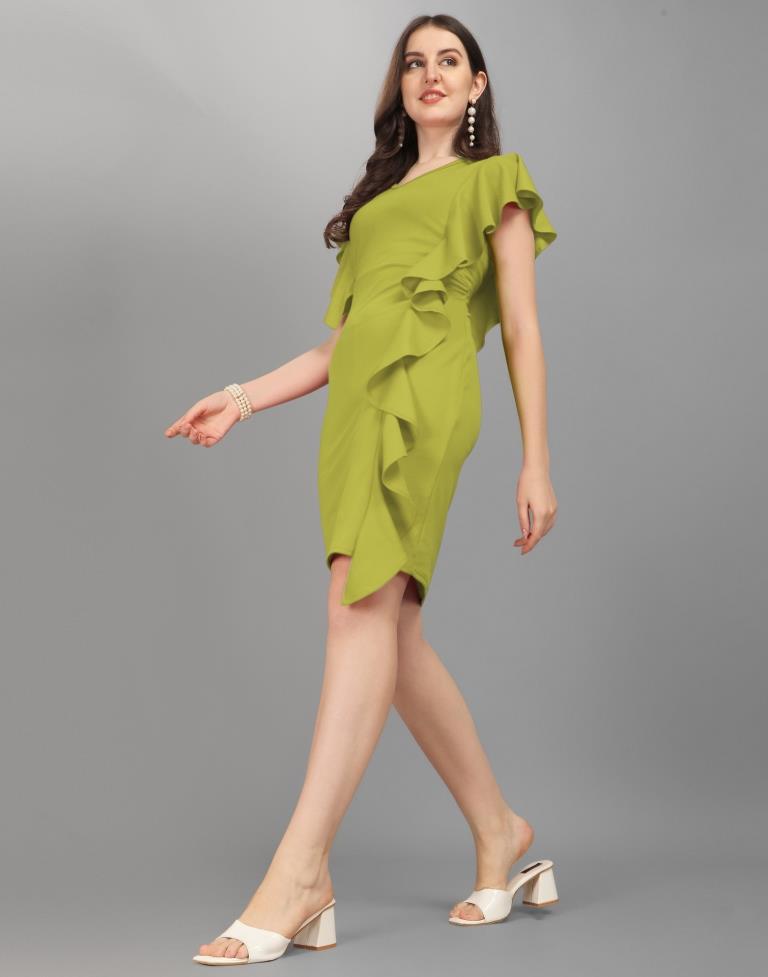 Lime Green Ruffled Bodycon