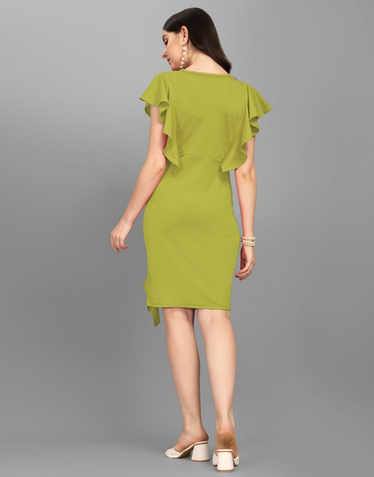 Lime Green Ruffled Bodycon