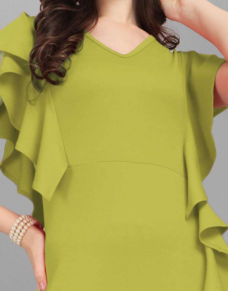 Lime Green Ruffled Bodycon