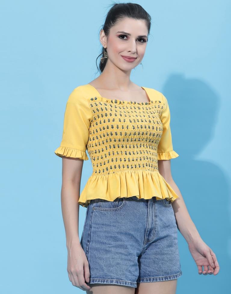 Yellow Smocked top 