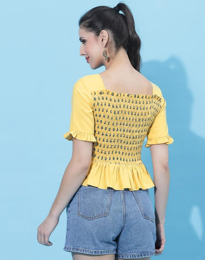 Yellow Smocked top 