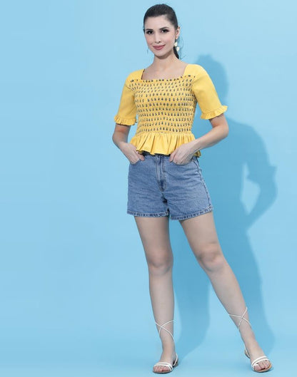 Yellow Smocked top 