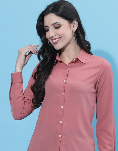 Carrot Pink Solid Shirt