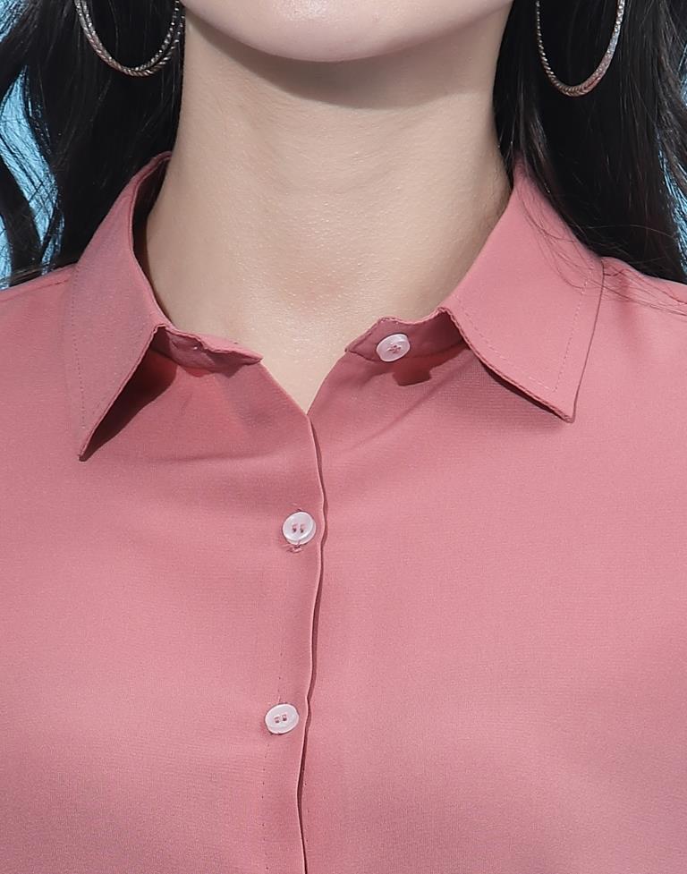 Carrot Pink Solid Shirt