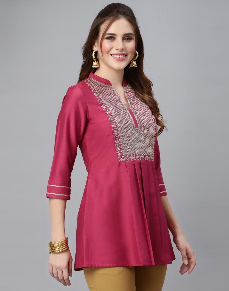 Rose Pink Embroidered Top 