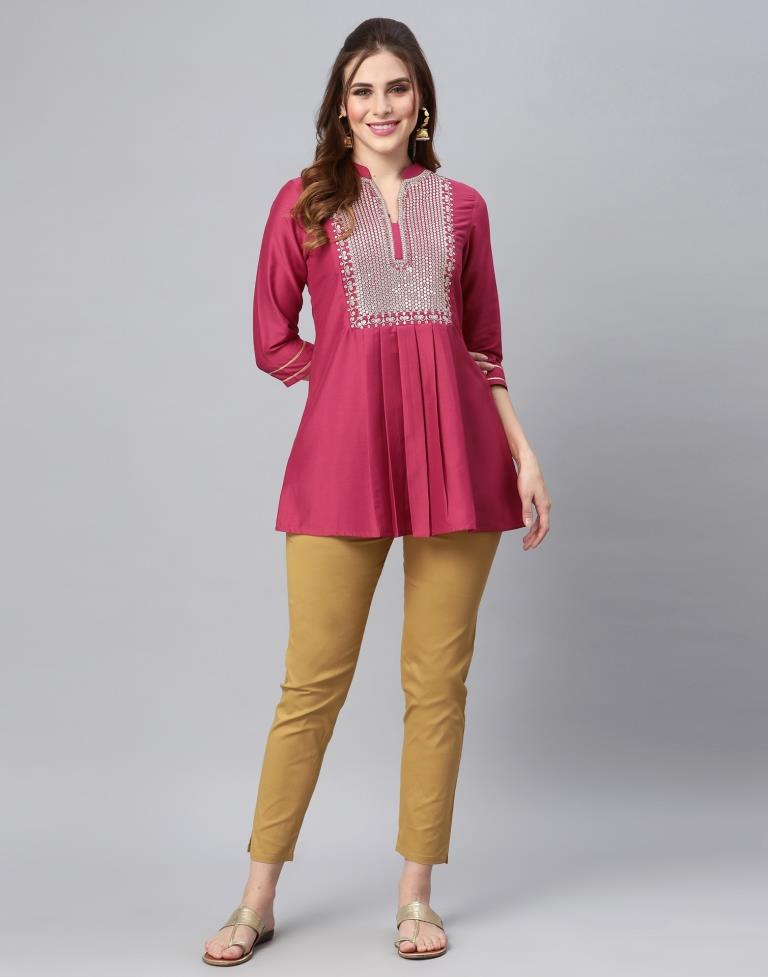 Rose Pink Embroidered Top 