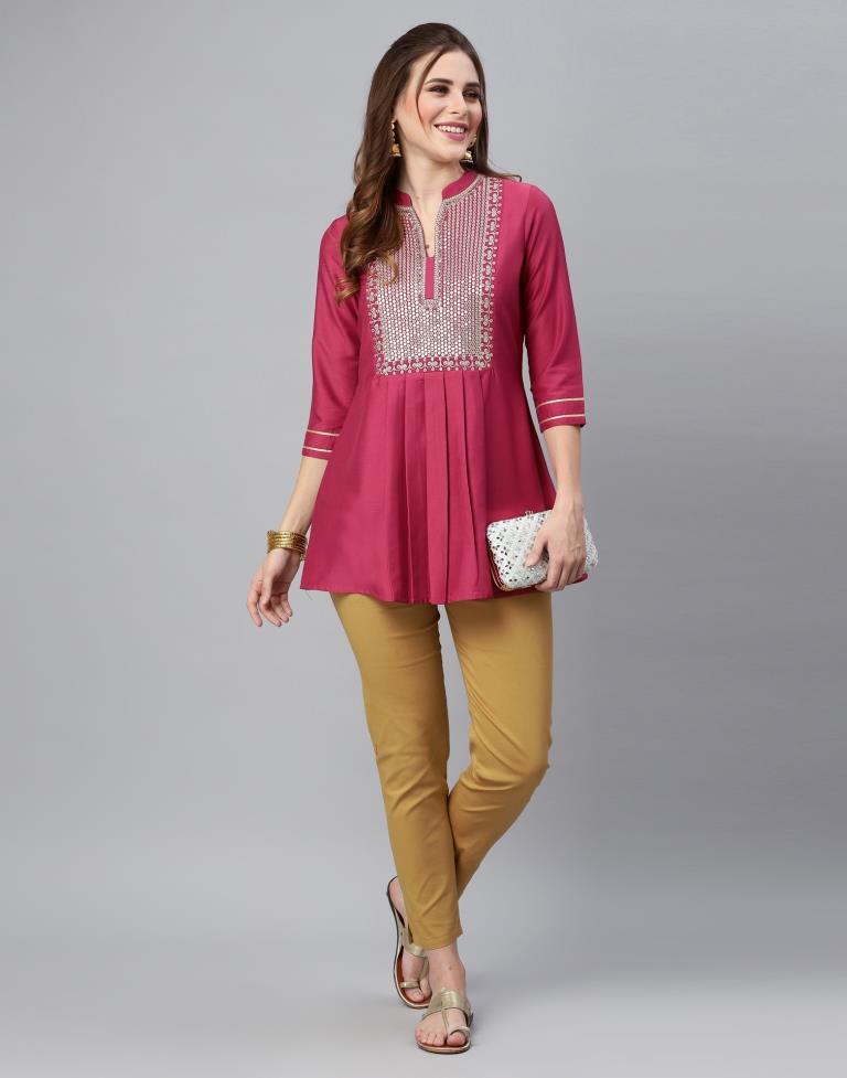 Rose Pink Embroidered Top 