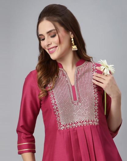 Rose Pink Embroidered Top 